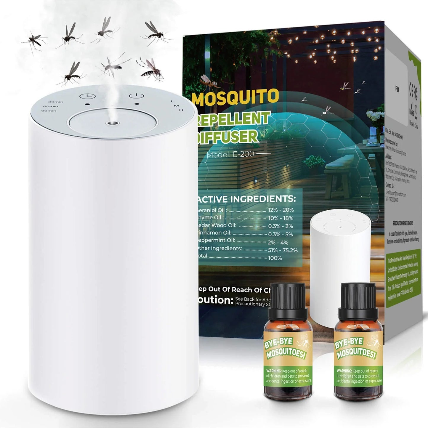 Mosquito Repellent Diffuser with Natural Essential Oil