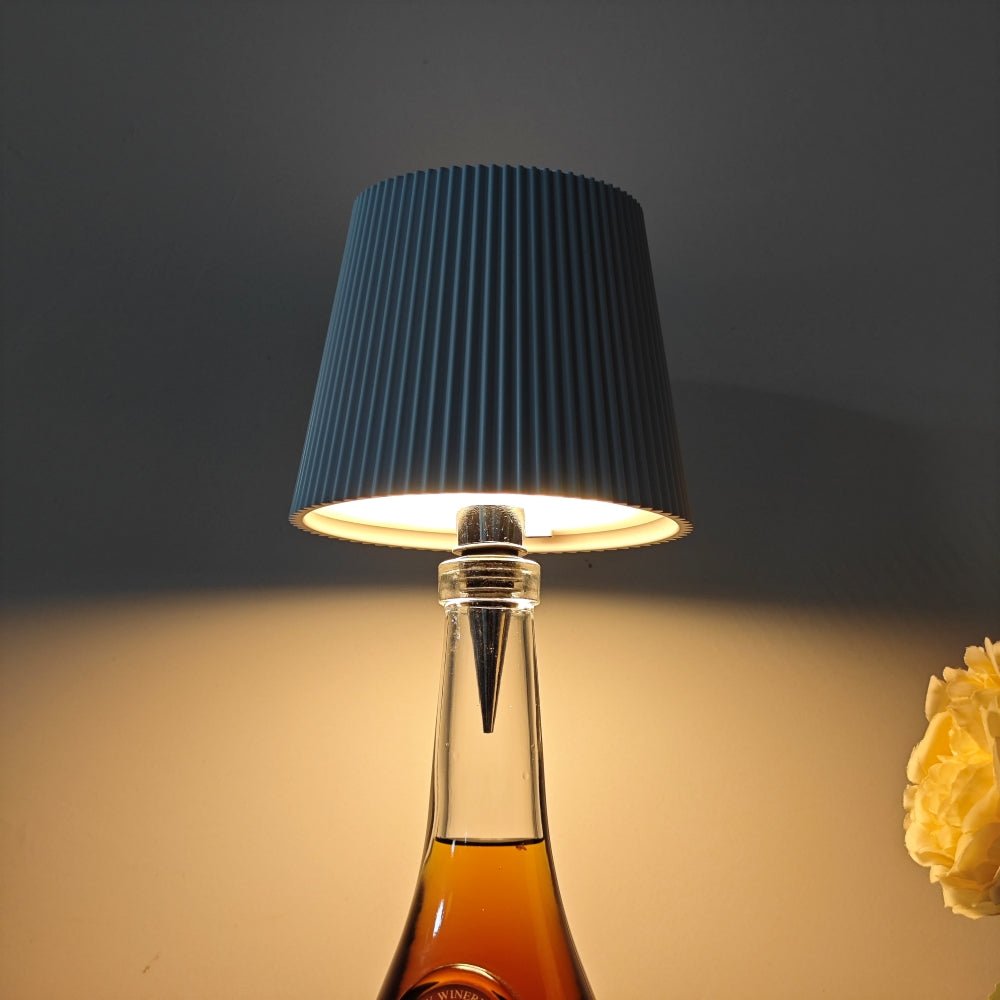 Wine Bottle LED Table Lamp -  Rechargeable Touch Control. Atmosphere Night Light